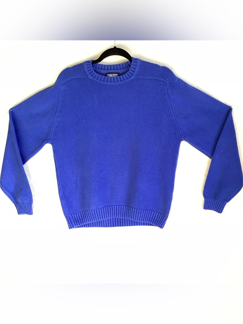 Vintage 1980s Lands End Direct Merchants shaker-knit crewneck sweater made in US